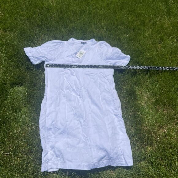 Splendid Womens Tawni Mini Shift Dress White Chambray Pockets Boho NWT $158 XS - Picture 2 of 9